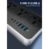 LDNIO SC3604C Multi Plug Universal Power Strip 3 Outlets Universal USB Power Socket Power Strip with Safety Master Switch